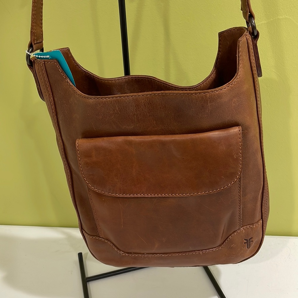 Frye Melissa Magazine crossbody cognac